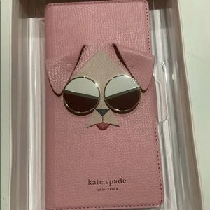Kate Spade Rococo Pink Dog Leather Case For Phone XS/X